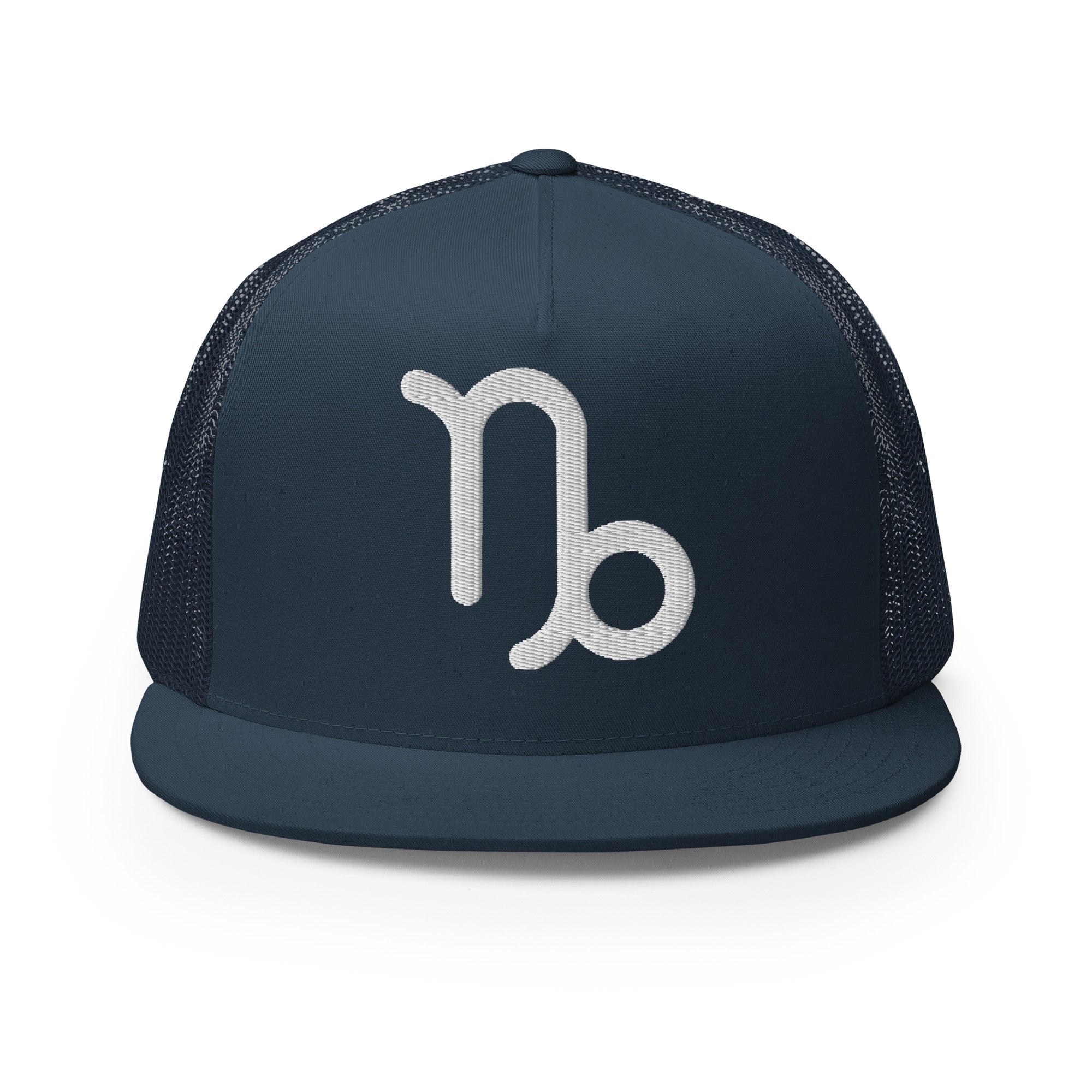 Capricorn Zodiac Embroidered Flat Bill Trucker Hat